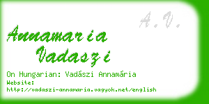 annamaria vadaszi business card